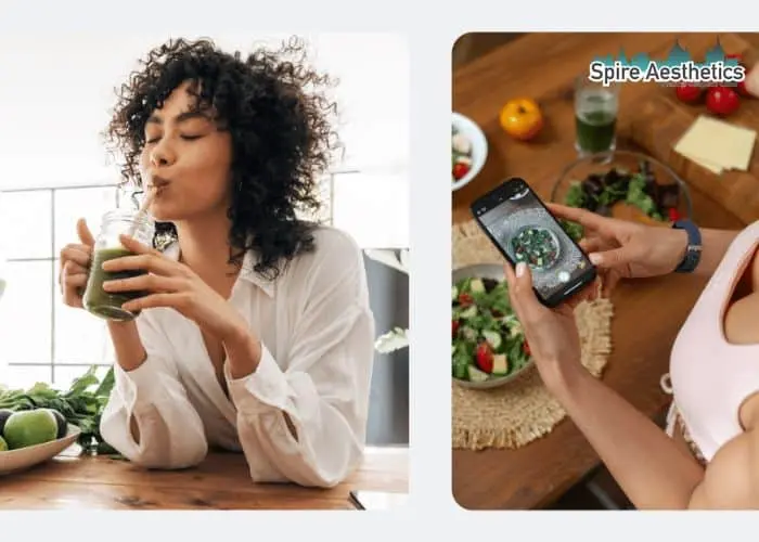 Image of woman looking into her diet and fat freezing Owsestry to improve her health