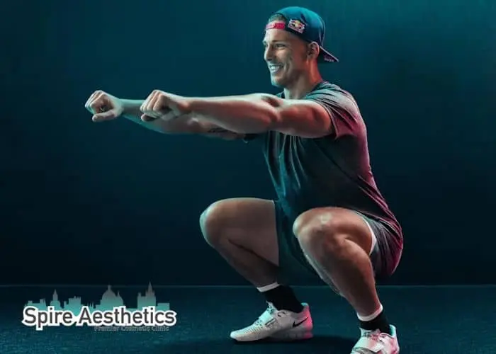 Image of man build leg muscle Owsestry through exercise